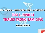 Định lí Thalès, định lí Thalès đảo và hệ quả của...